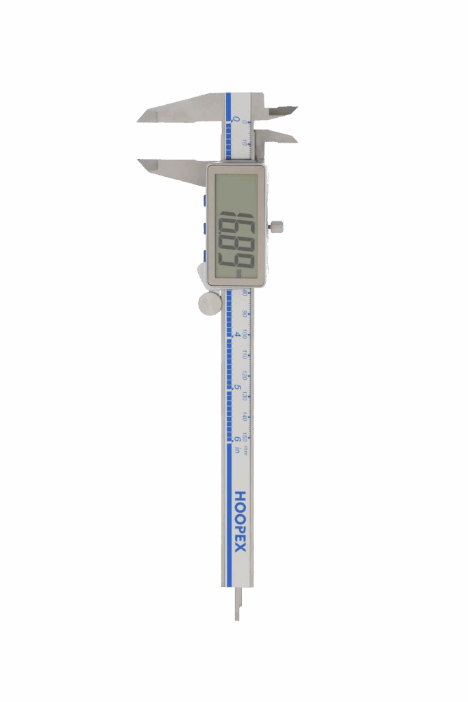 HOOPEX DIGITAL CALIPER EXTRA LARGE DISPLAY METAL CASE 150MM-K316B.W-1115II
