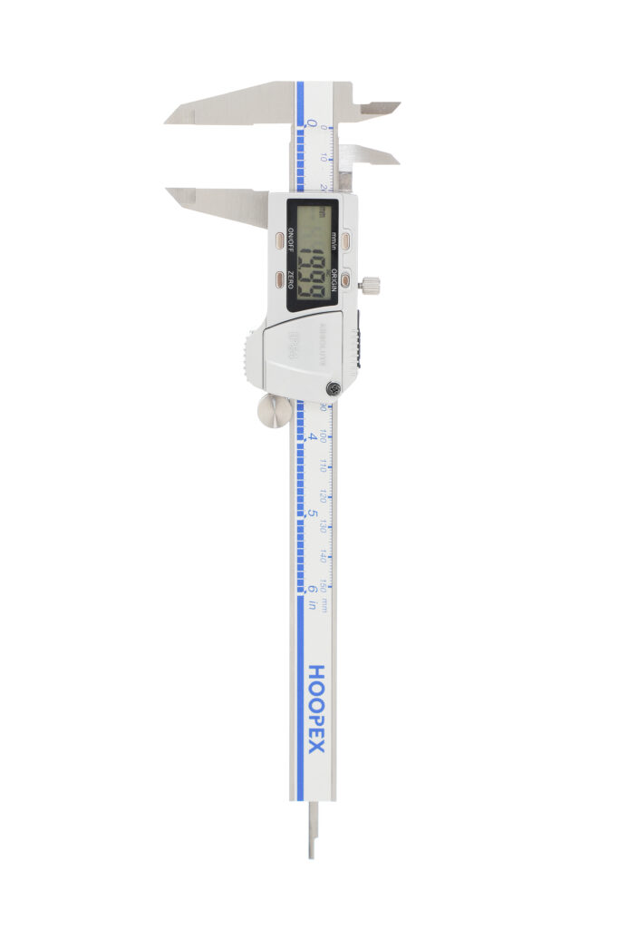 HOOPEX DIGITAL CALIPER METAL CASE 4 BUTTONS 150MM-K335B.W-1115II